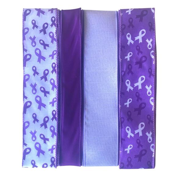 💜 Addiction Recovery Awareness Wreath Kit – Purple Ribbon & Angel Wings Sign - Picture 3 of 8